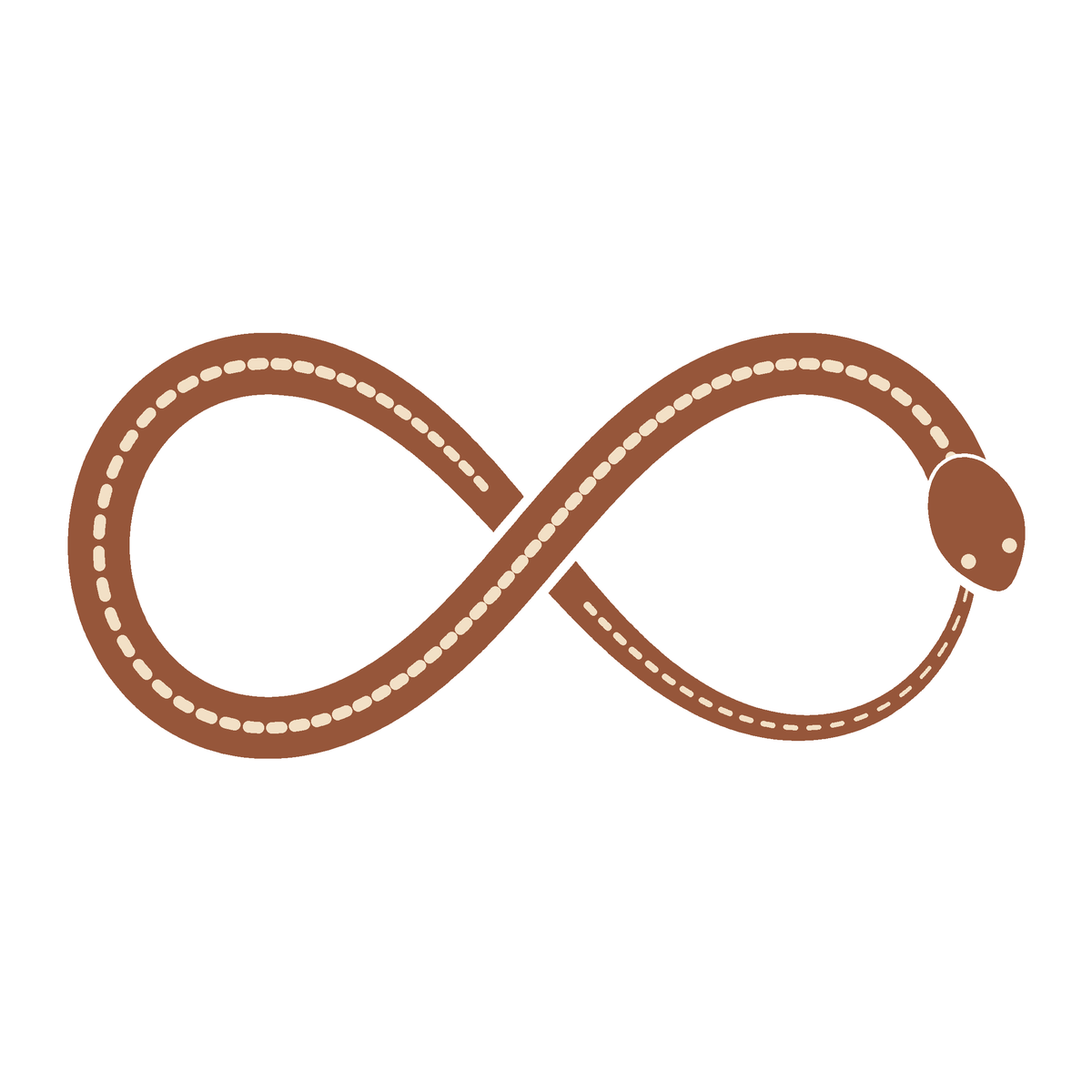 Healing in NM logo: terracotta ouroboros snake forming an infinity symbol